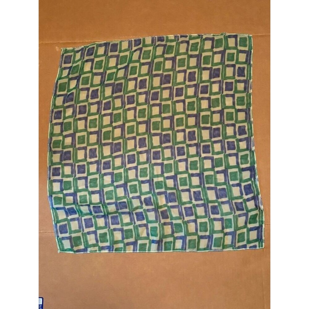 Scarf Blue White Green Square
